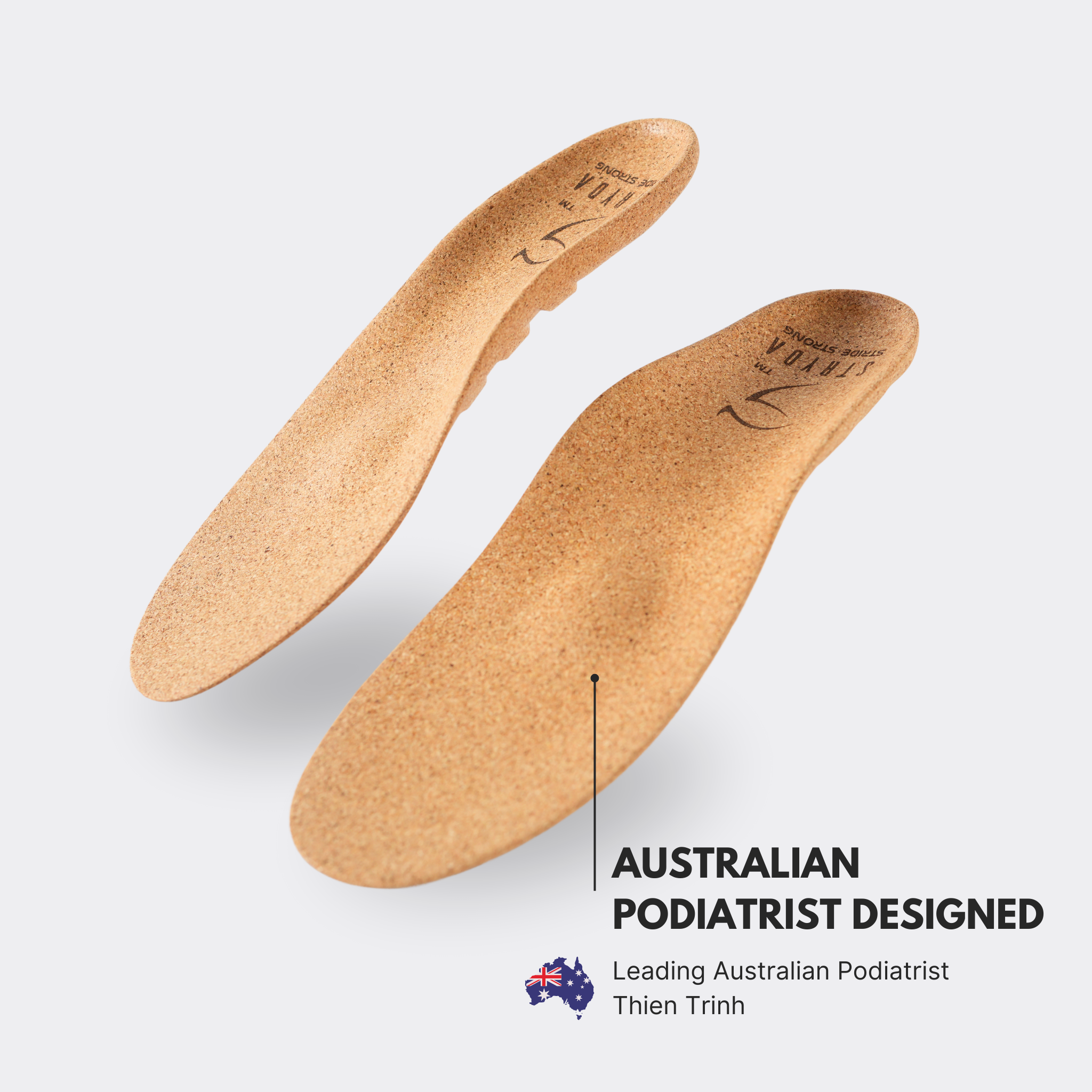 Stryda Slim Barefoot cork insoles