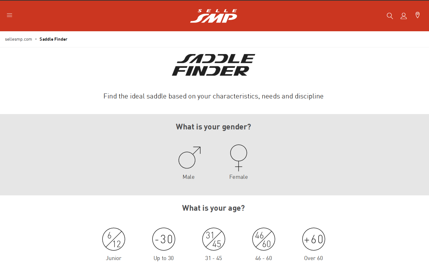 Selle SMP saddle selector